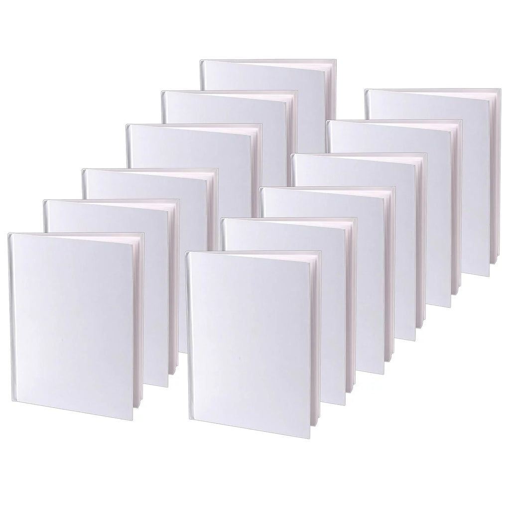 Hardcover Blank Book 6" x 8" Portrait White Pack of 12 O3969