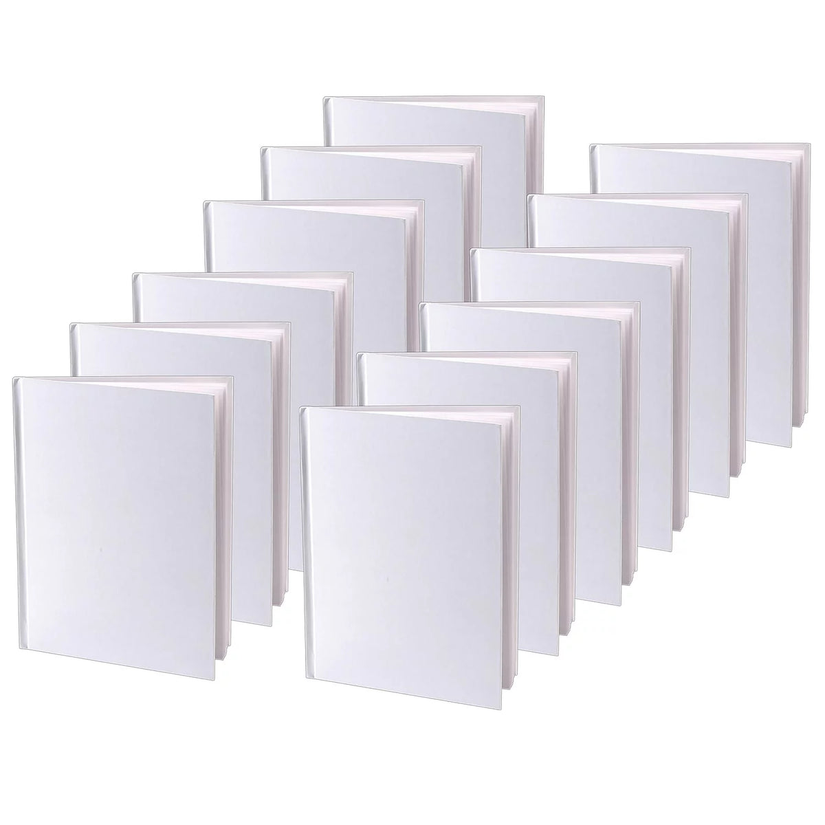 Hardcover Blank Book 6" x 8" Portrait White Pack of 12 O3969