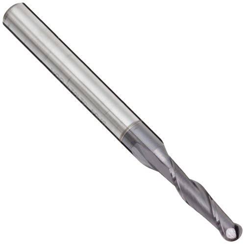 3/4x22 Diameter Single End Ball End Standard Length 2 Flute AlTiN Coated Carbide End Mill U429315