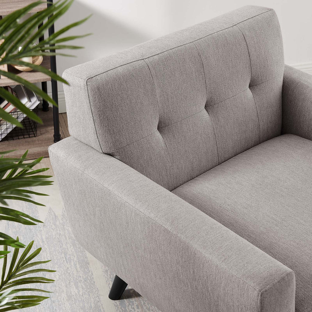 Light Gray Herringbone Fabric Armchair N5434