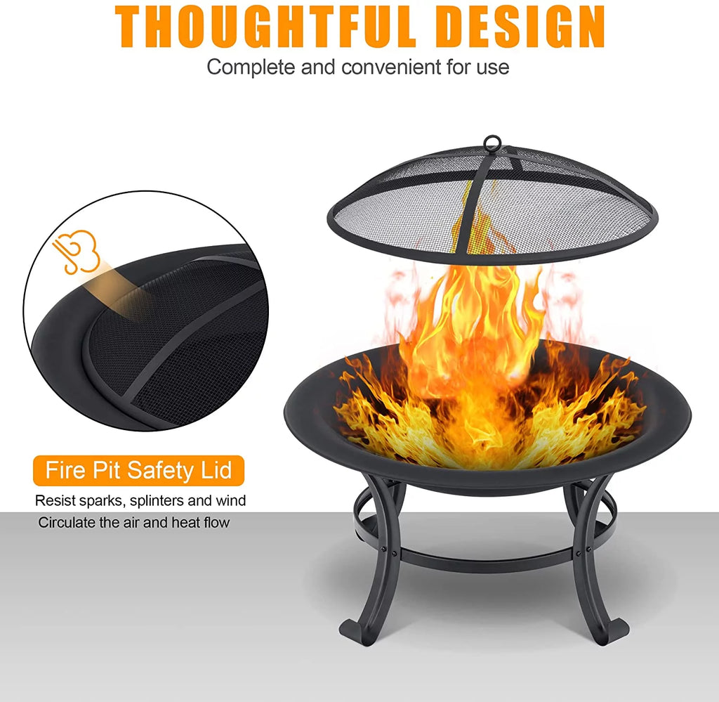 Black Metal Fire Pit Q86894