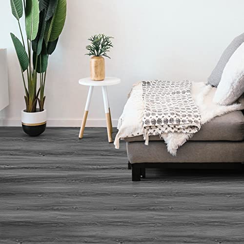 Grey Wood Grain Peel and Stick Vinyl Flooring S37589