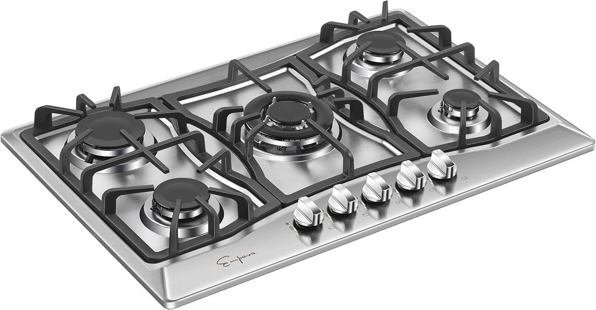 30 in. Stainless Steel Gas Cooktop with 5 Sealed Burners B15699