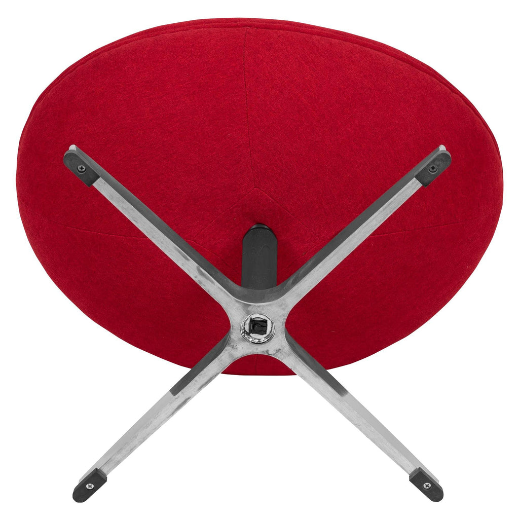 Red Fabric Saddle Wing Ottoman Z1349