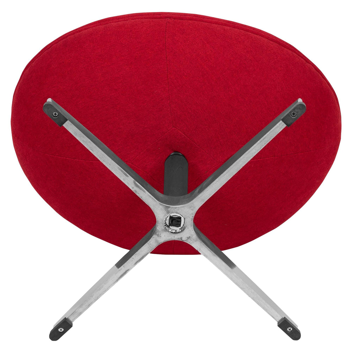 Red Fabric Saddle Wing Ottoman Z1349
