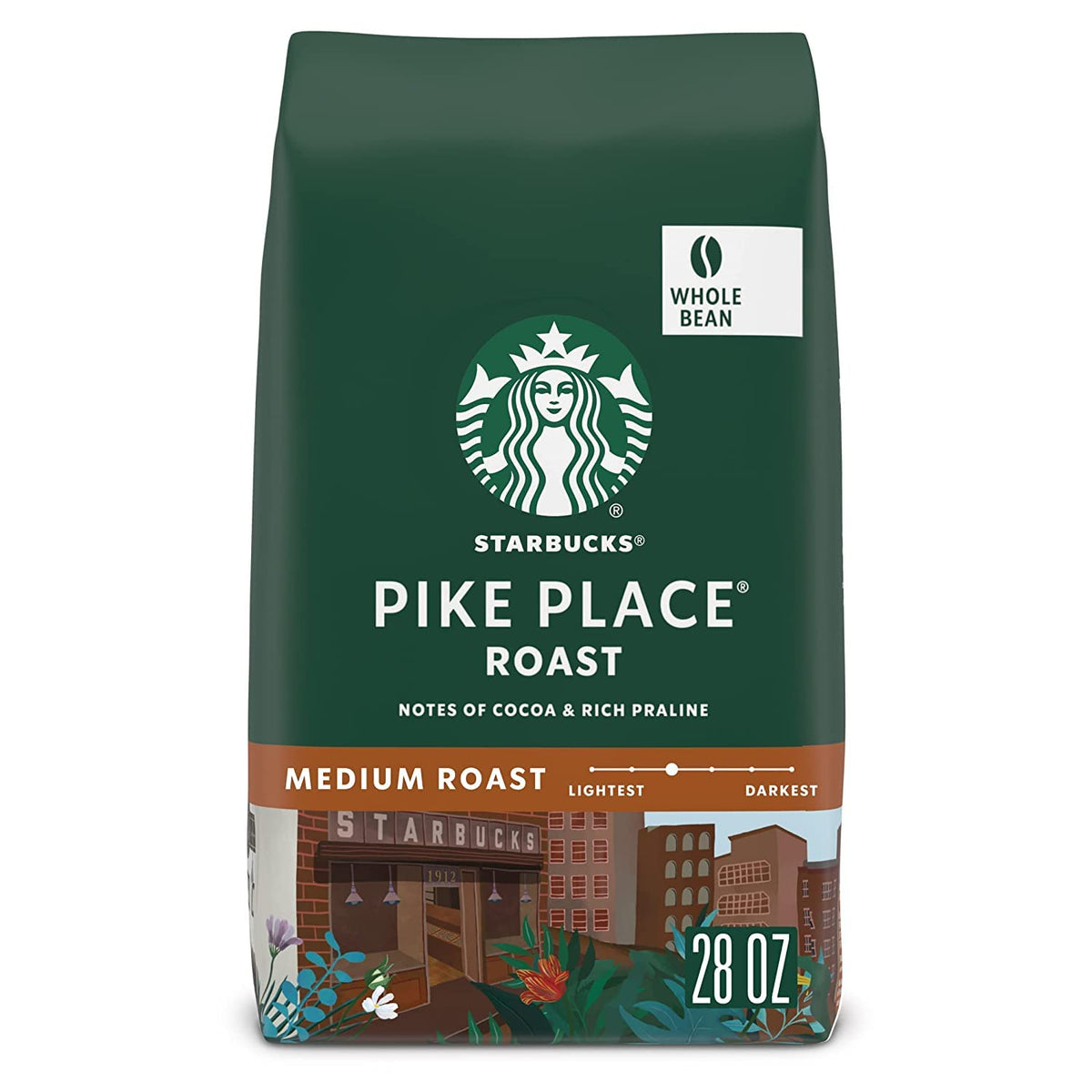 Medium Roast Whole Bean Coffee, 1 bag (28 oz) H44149