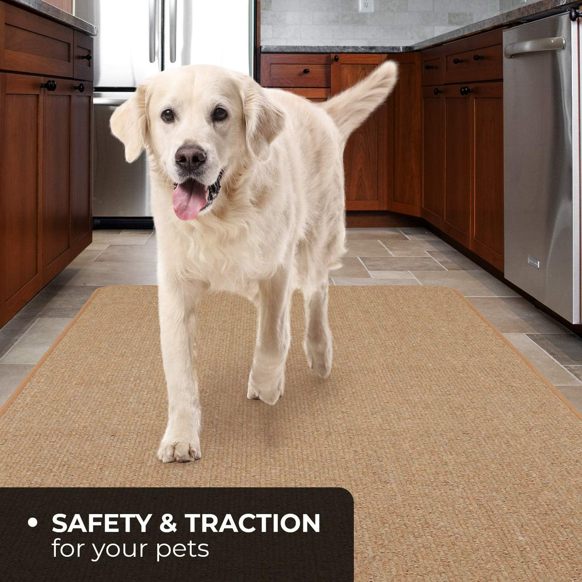 Skid-Resistant Carpet Runner Pebble Beige 14 Feet X 27 Inches R45806