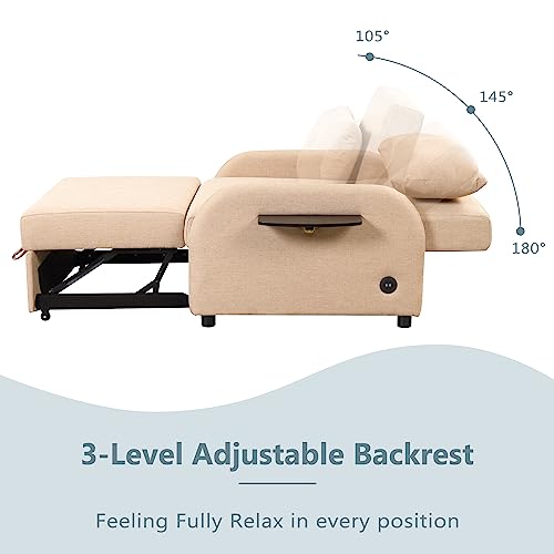 Teal 3-in-1 Single Sofa Bed Sleeper Chair K412819