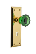 Polished Brass Crystal Glass Door Knob W689628