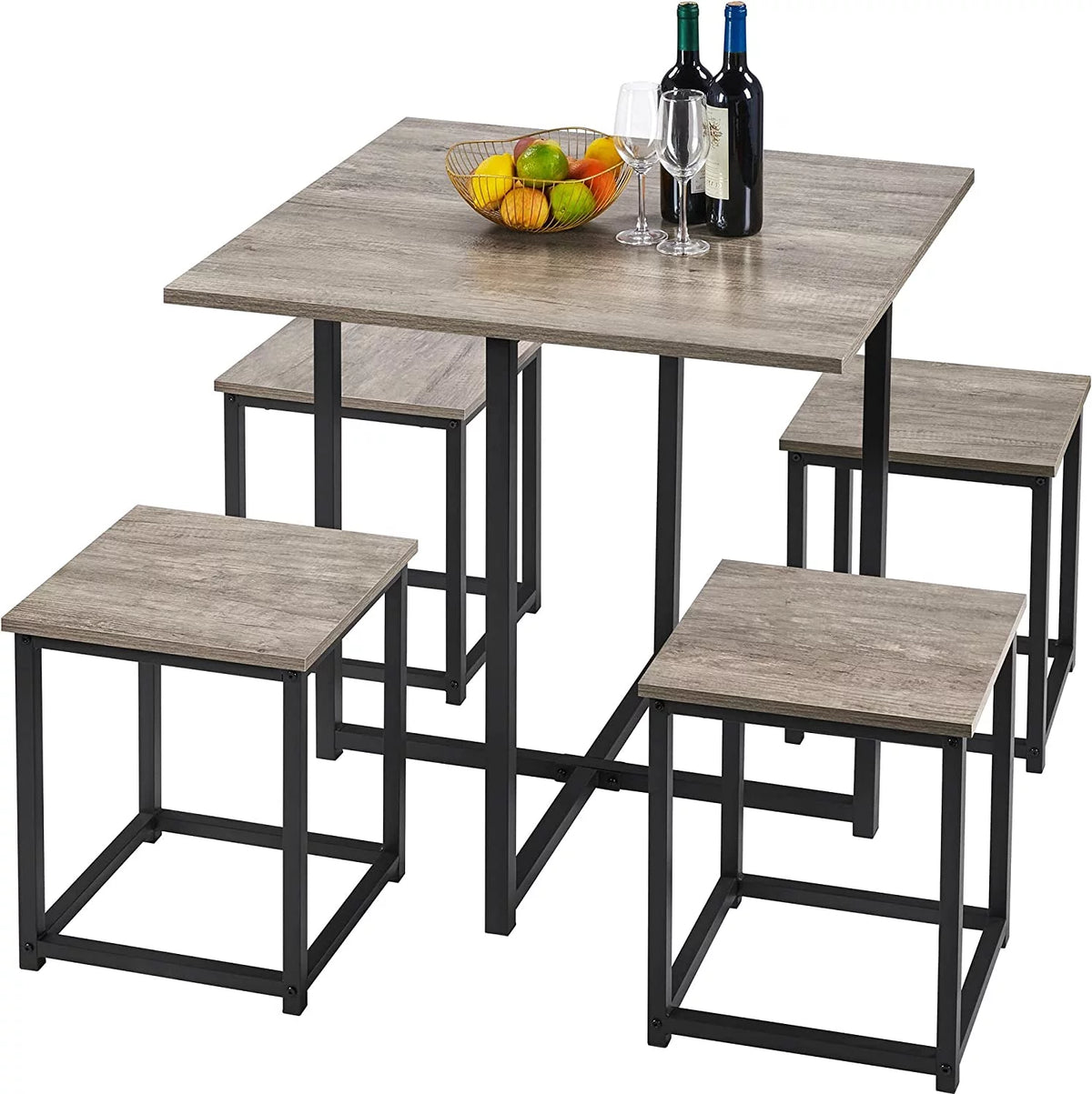 5-Piece Dining Table Set with 4 Stools N216476