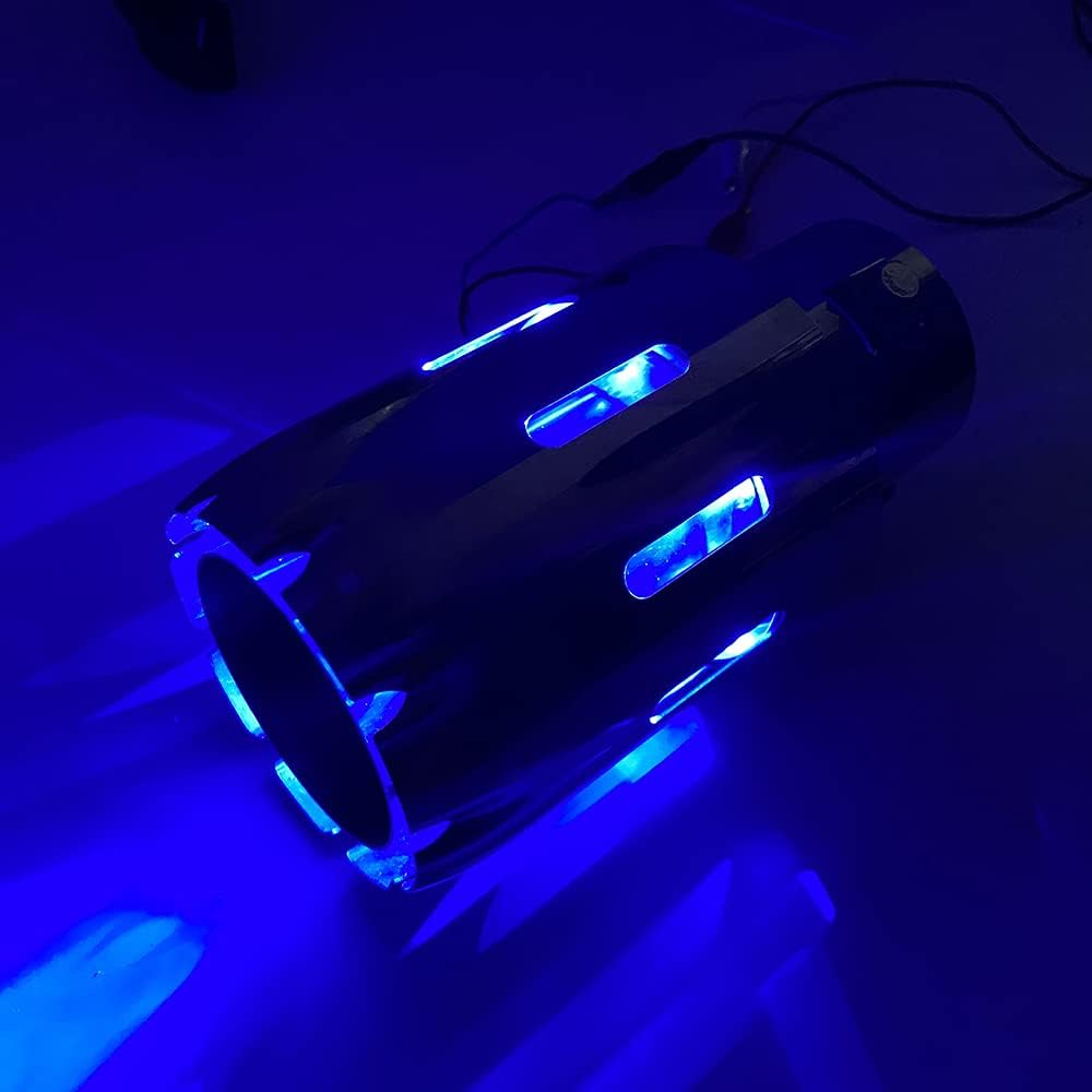2.5" Inlet 3.5" Outlet LED Exhaust Tip Burnt Type 6.5" Length Car Exhaust Tail Pipe Pack of 2 T459