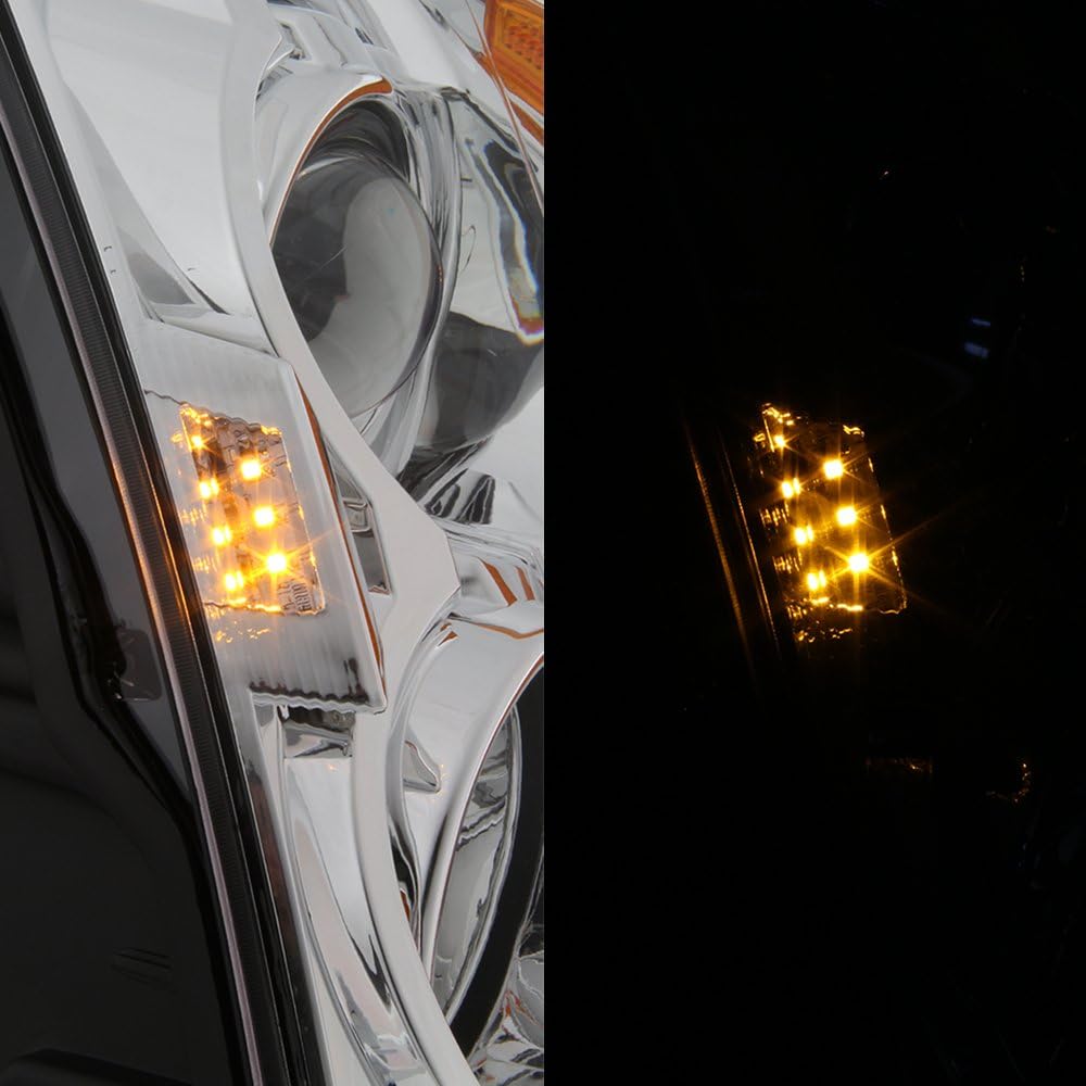 Projector Headlight Assembly Chrome Housing Clear Lens Full Set J8818