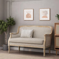 French Country Fabric Upholstered Loveseat I88316