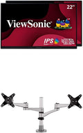 Frameless Dual Pack 1080p IPS Monitors with Dual Monitor Mounting Arm E26199