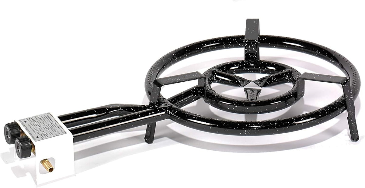 Polished Steel Paella Pan 18-Inch with Gas Burner S61138