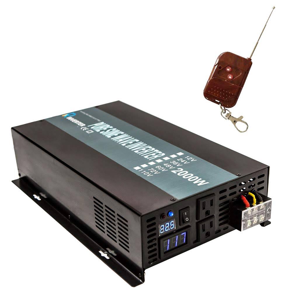 2000W 24V 120V Pure Sine Wave Power Inverter with Remote Control Switch Z990974