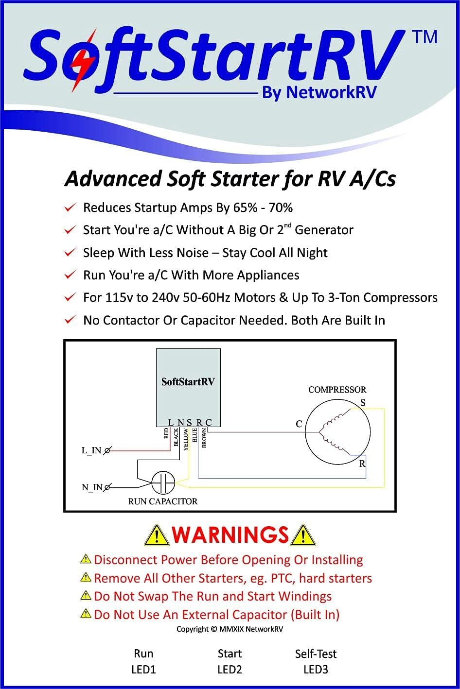 SoftStartRV Air Conditioning Soft Start Kit N588