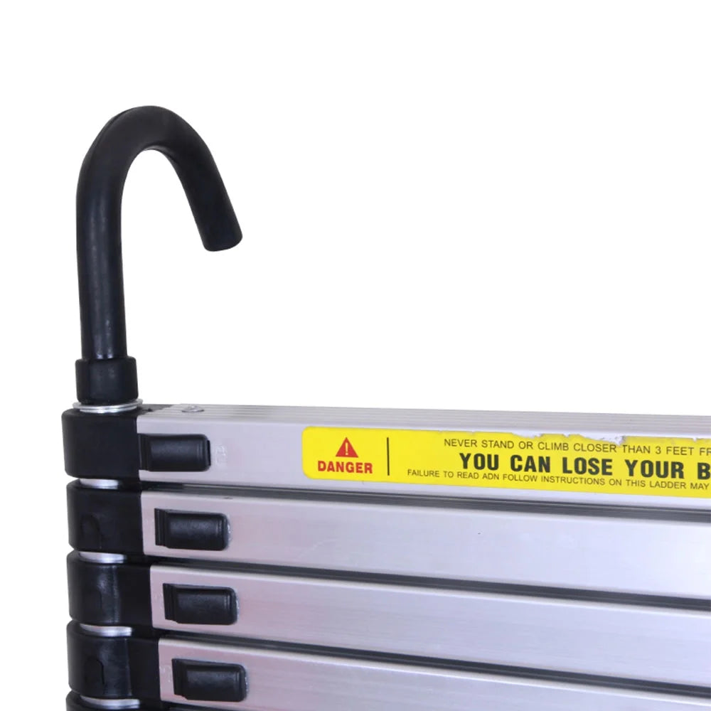 Telescoping Ladder 6.2M/20ft Aluminum Extension Folding Ladder with 2 Hooks X53521