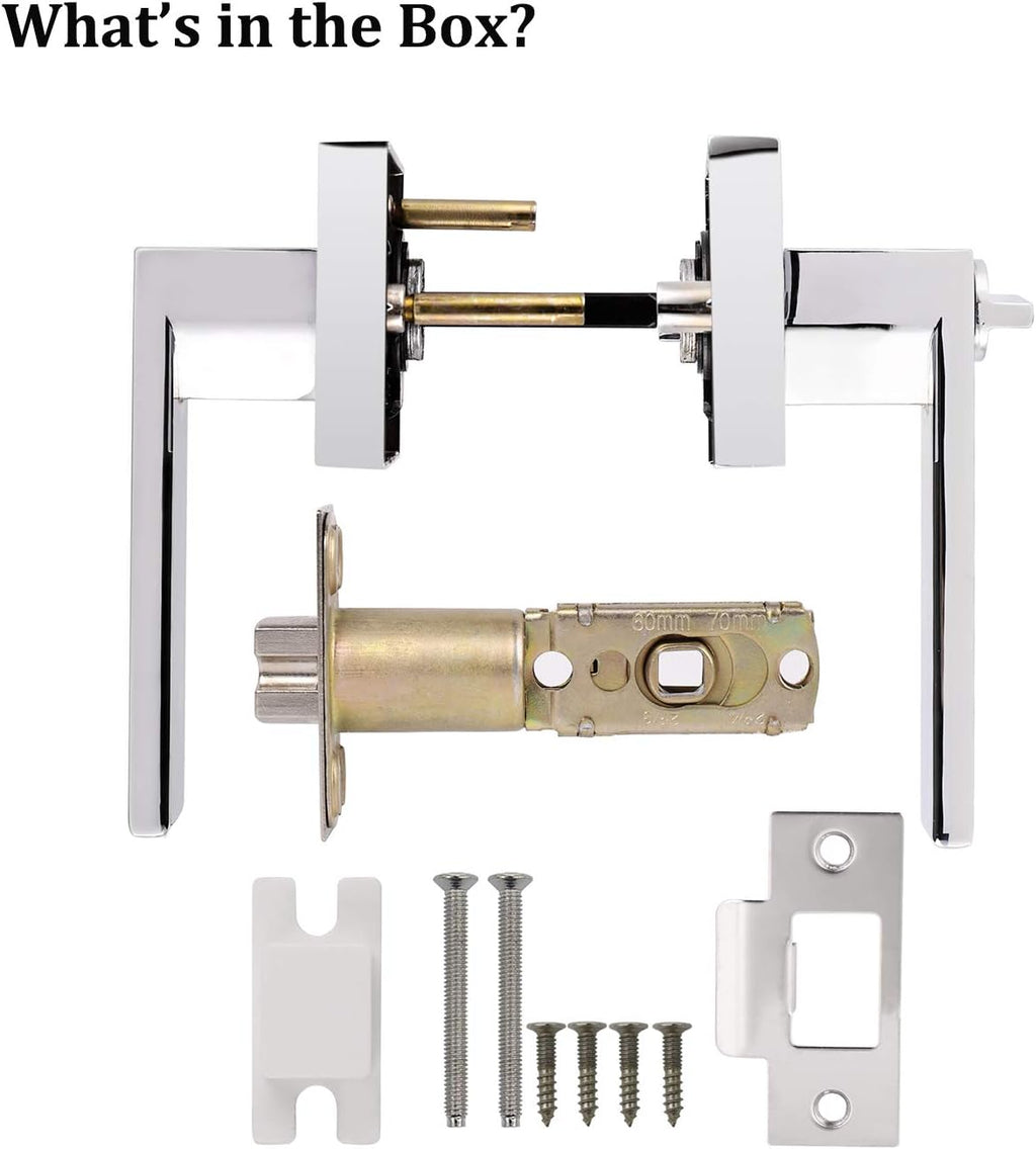 Polished Chrome Square Privacy Levers 5 Pack A1703