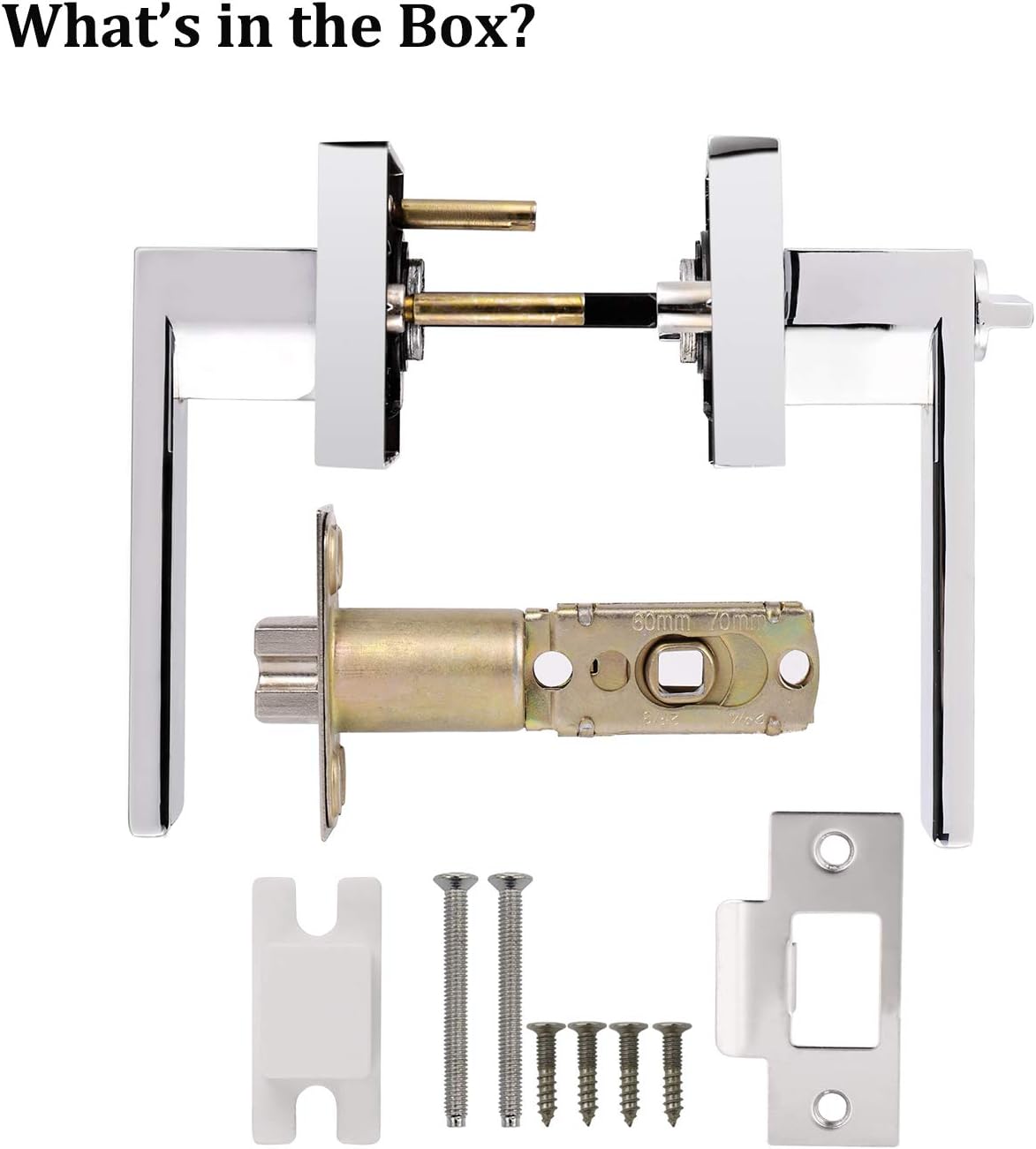 Polished Chrome Square Privacy Levers 5 Pack A1703