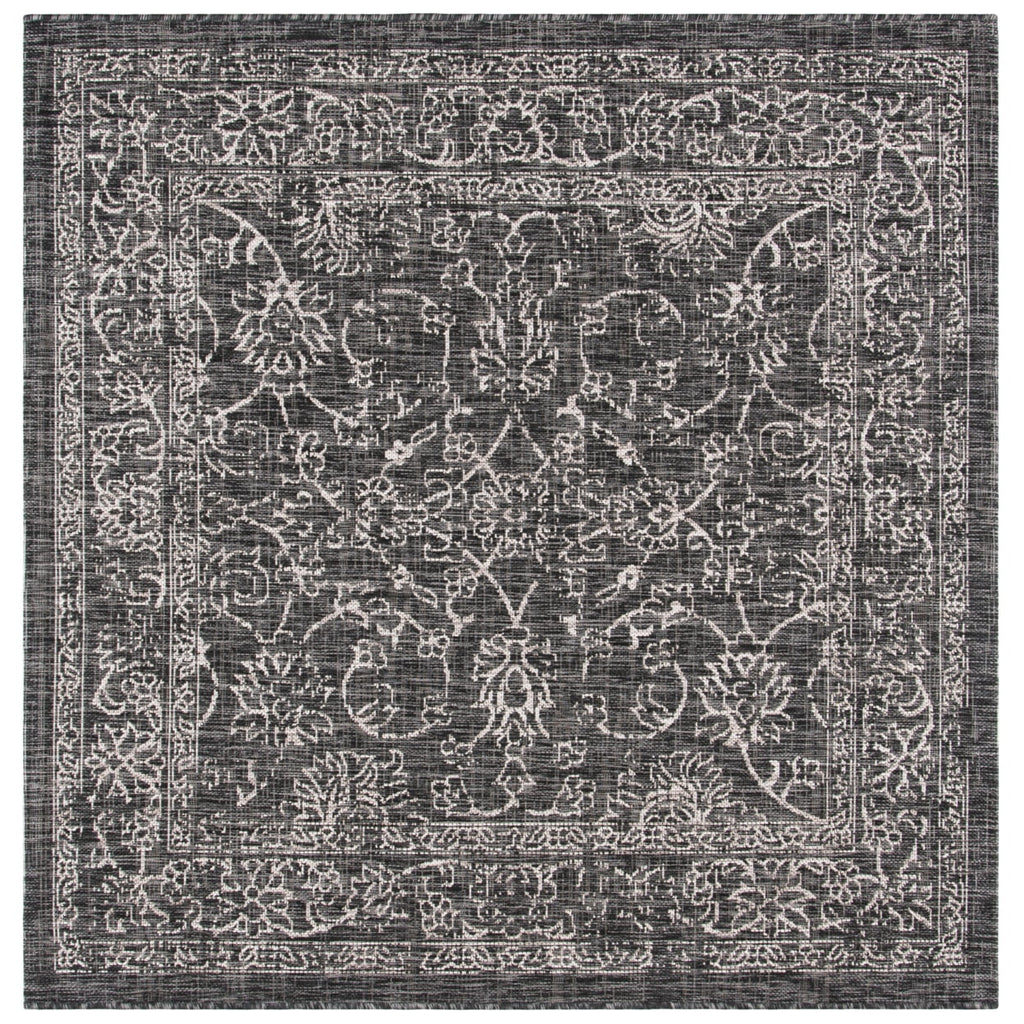 Black Ivory Round Indoor/Outdoor Area Rug J310