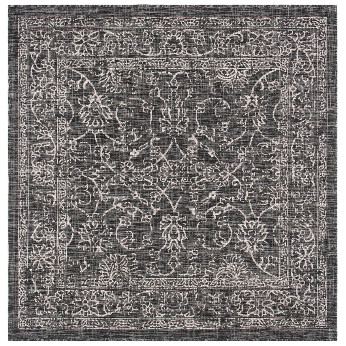 Black Ivory Round Indoor/Outdoor Area Rug J310