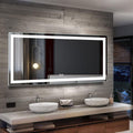 Horizontal Dimmable LED Bathroom Mirror with Anti-Fog and Bluetooth L4978