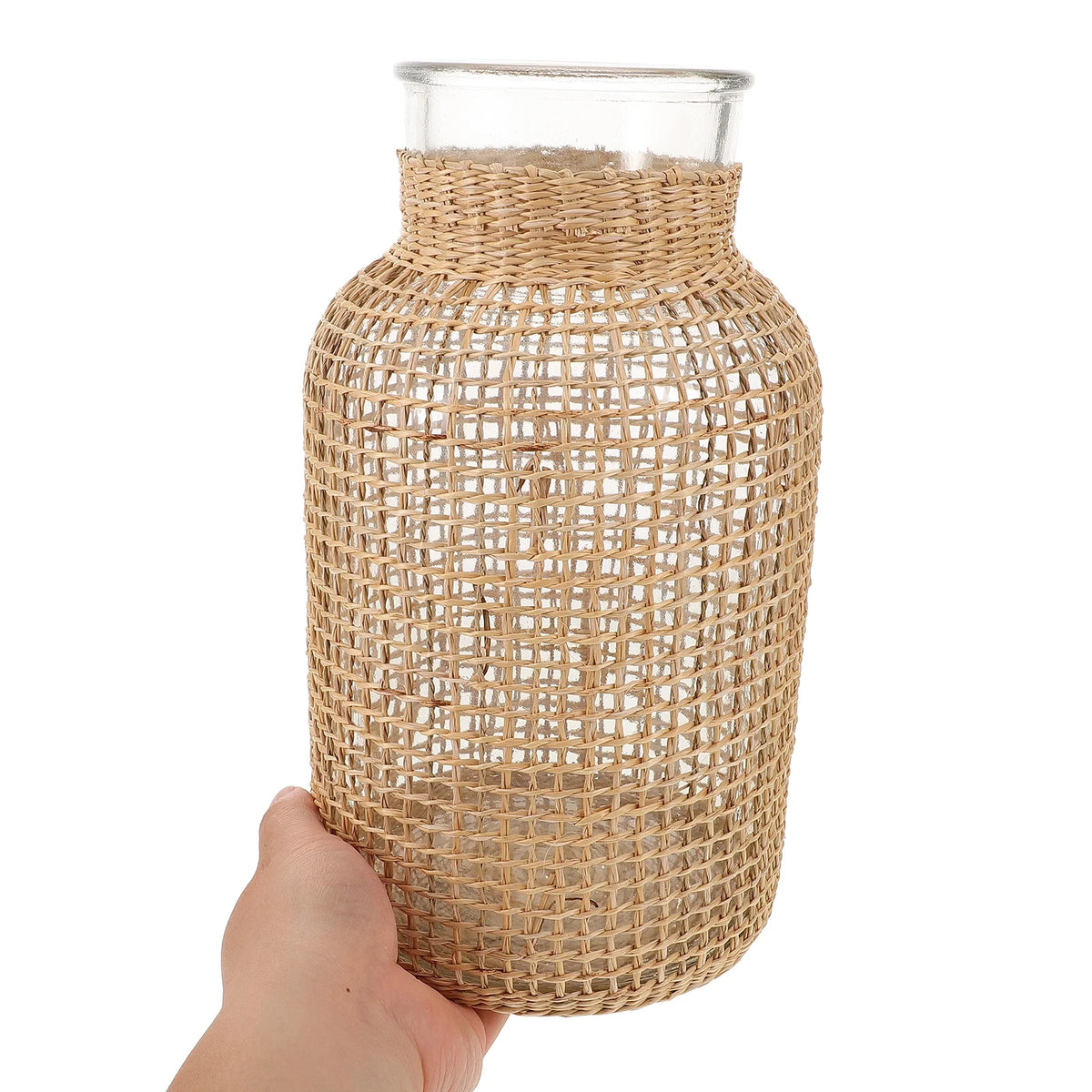 Woven Rattan Glass Vase I787176