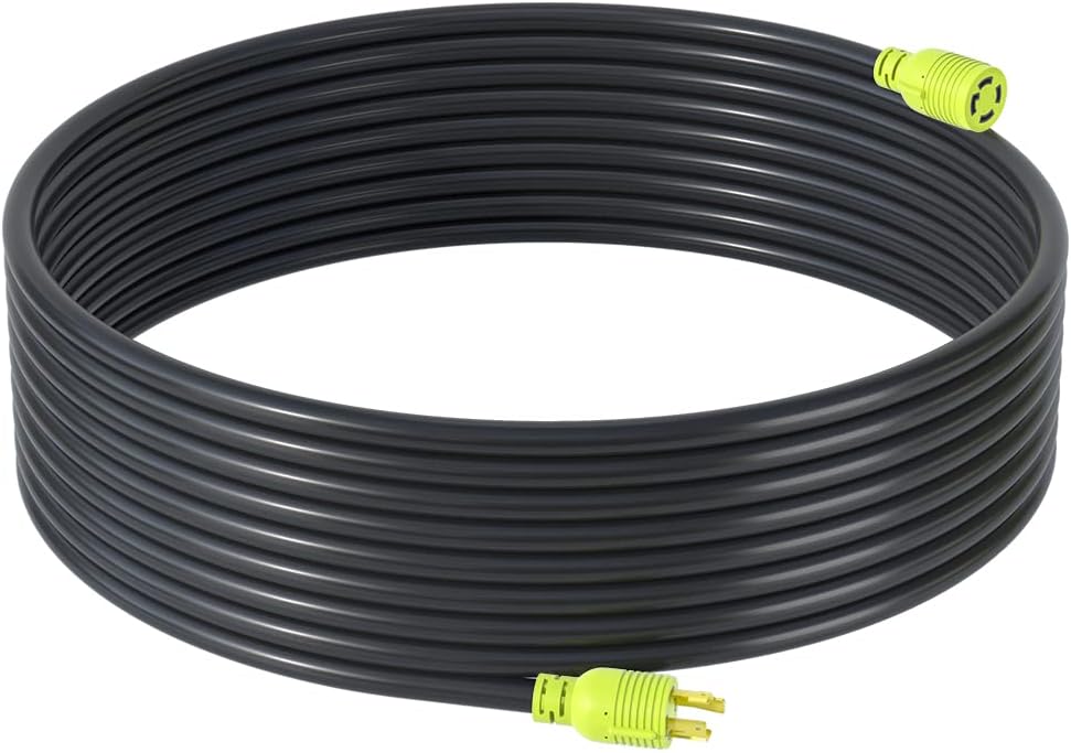 4 Prong 30 Amp Generator Extension Cord, NEMA L14-30P/L14-30R, 10 Gauge SJTW, Twist Lock Plug, 125/250V, 7500W (40FT) K3646