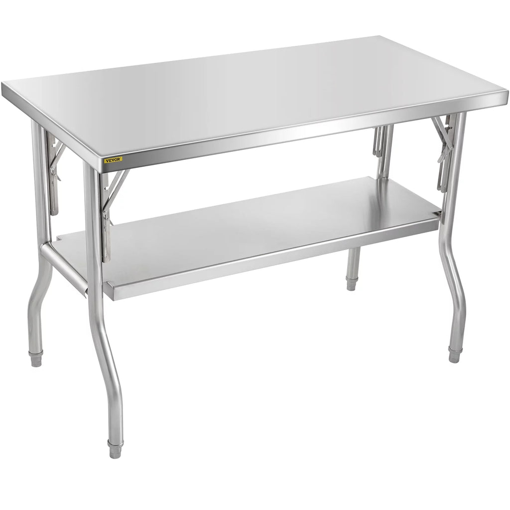 48 x 24 inch Stainless Steel Folding Worktable H7854