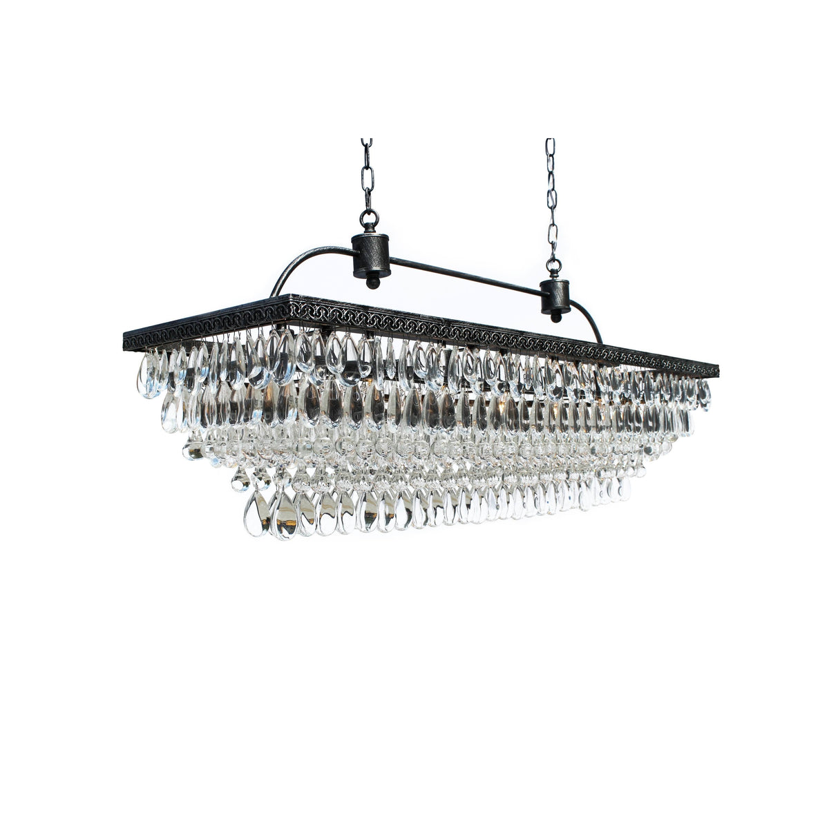 40 inch Rectangular Glass Drop Chandelier A875
