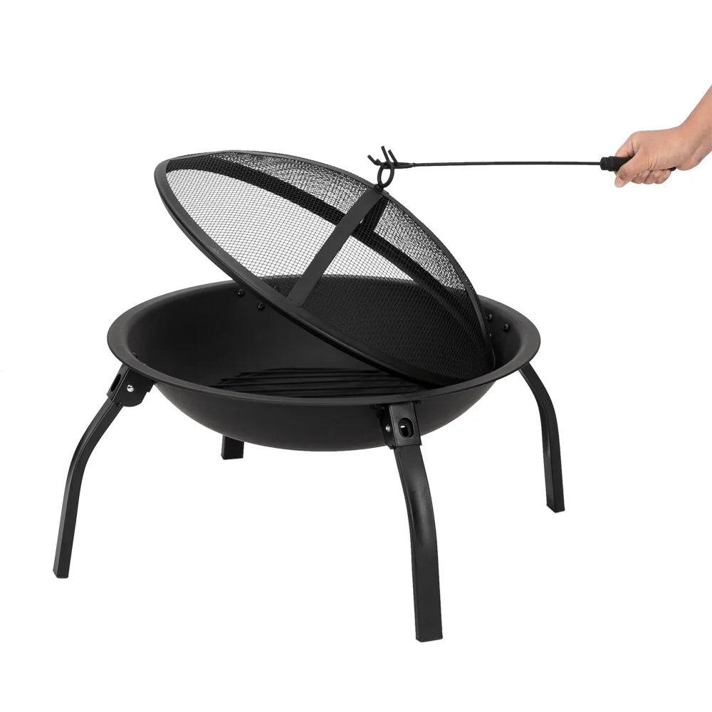 22" Wood Burning Fire Pit with Spark Guard P1725