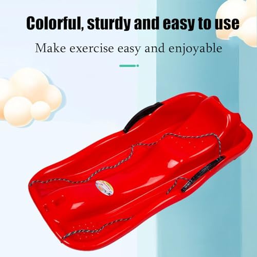 Plastic Toboggan Snow Sled with Pull Rope and Handles S3765