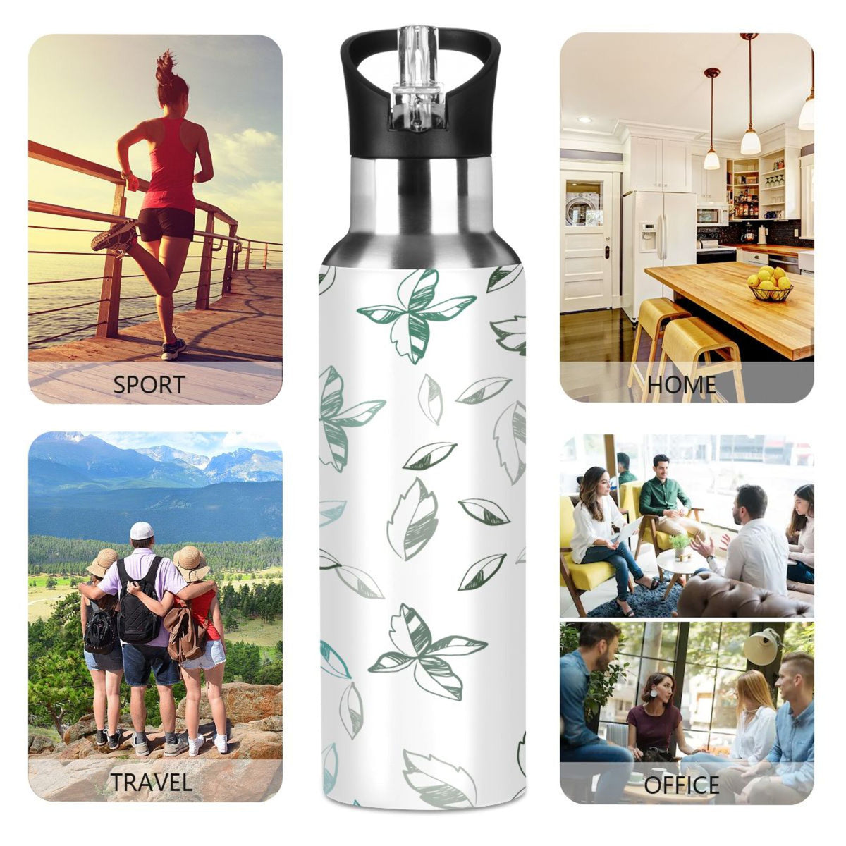 Stainless Steel Insulated Water Bottle with Straw Lid E486884