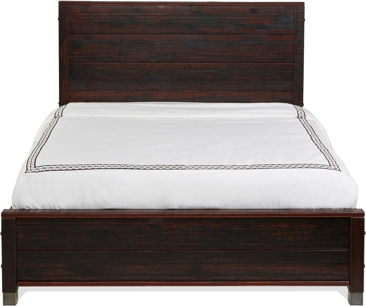 Solid Wood King Platform Bed in Walnut J84162