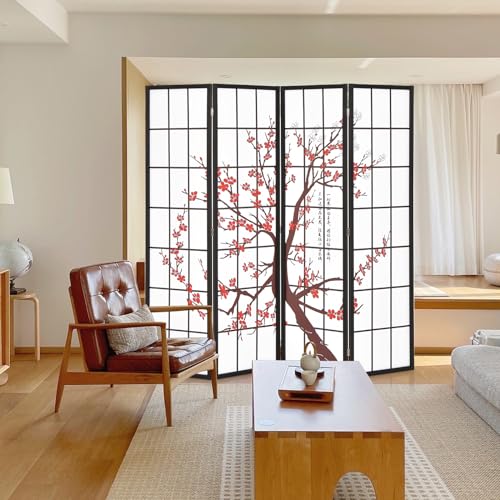 4 Panel 6FT Folding Privacy Screen, White B53373