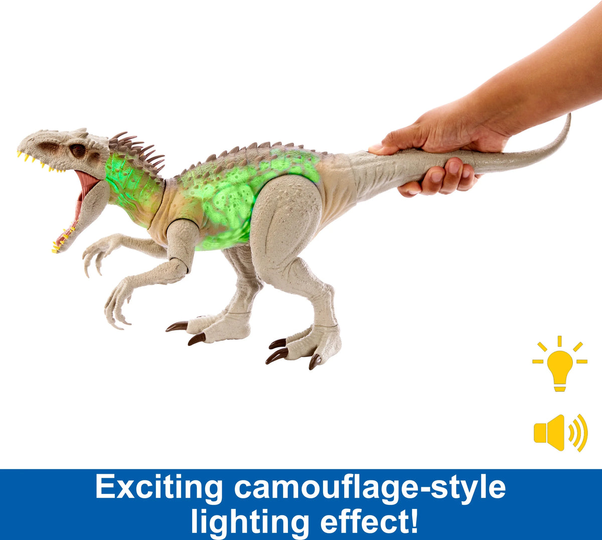 Camouflage Indominus Rex Dinosaur Action Figure with Lights, Sound & Motion E945119