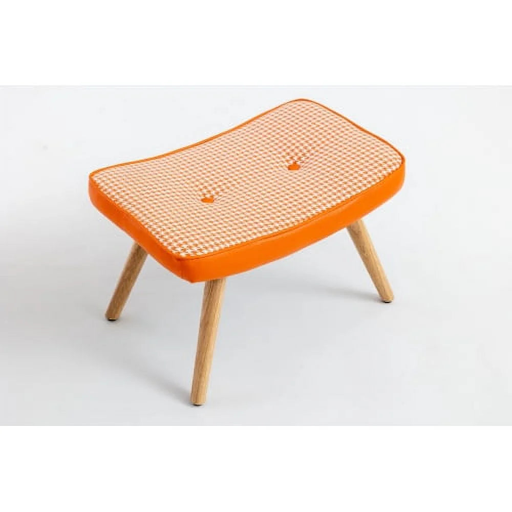 Orange Wooden Step Stool with Non-Slip Pad X757364