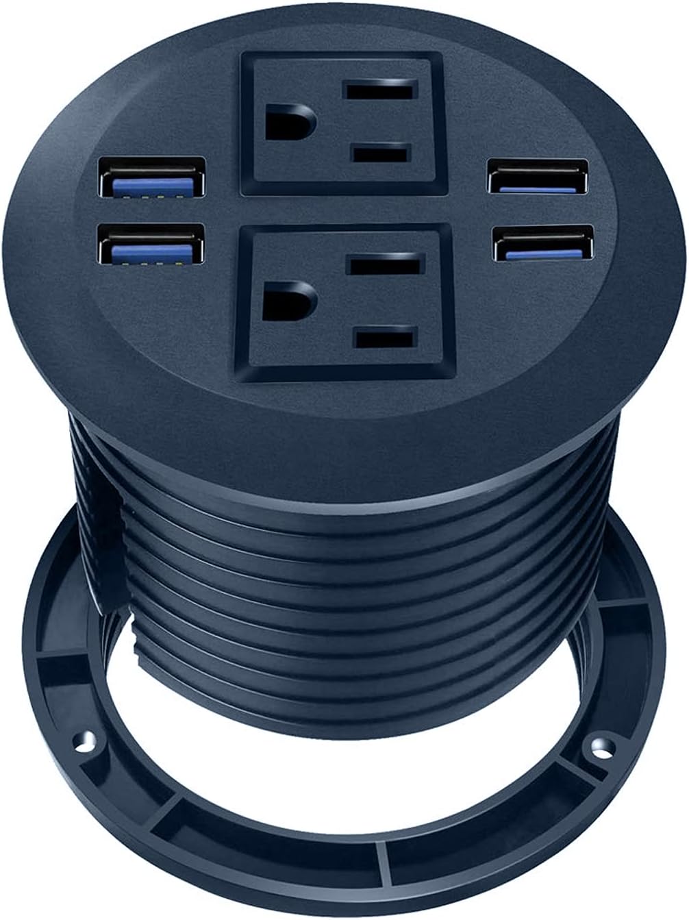 3 inch Desk USB C Power Grommet, 2 Outlets, 3 USB, Pack of 2 M51413