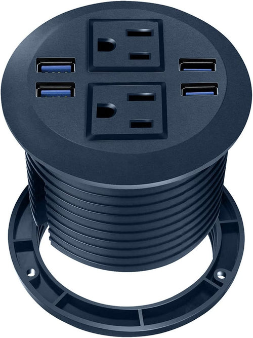 3 inch Desk USB C Power Grommet, 2 Outlets, 3 USB, Pack of 2 M51413