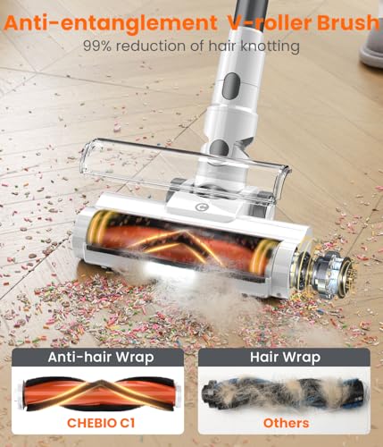 Cordless Vacuum Cleaner, 550W 45Kpa, 60Mins Runtime, 1.6L Dust Cup E2737
