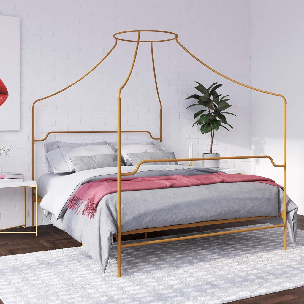 Black Twin Size Metal Canopy Bed F214
