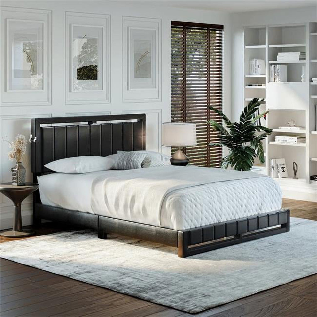 Faux Leather Upholstered Platform Bed G334681