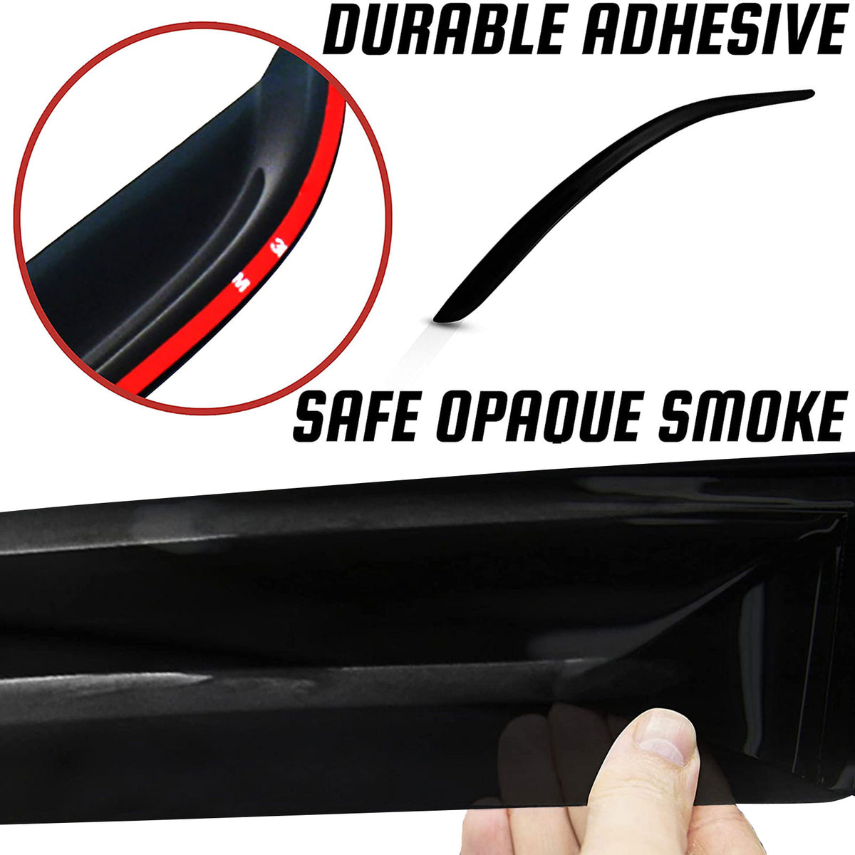 Dark Smoke Acrylic Side Window Deflector Strip, Set of 4 M759507