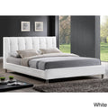 Queen Size Bed with Upholstered Headboard White R933