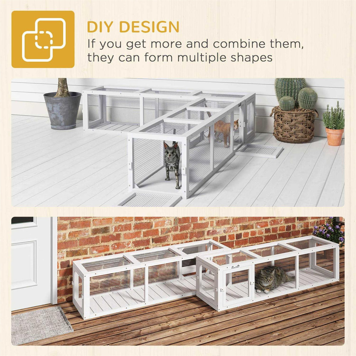 Extendable Wooden Outdoor Cat Tunnel B225