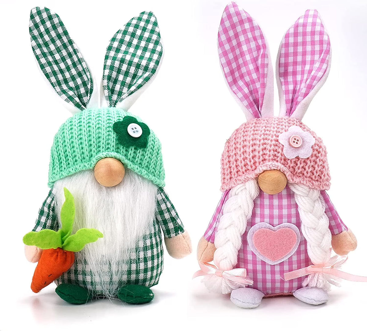 2 Pack Handmade Plush Gnome Decor U9129