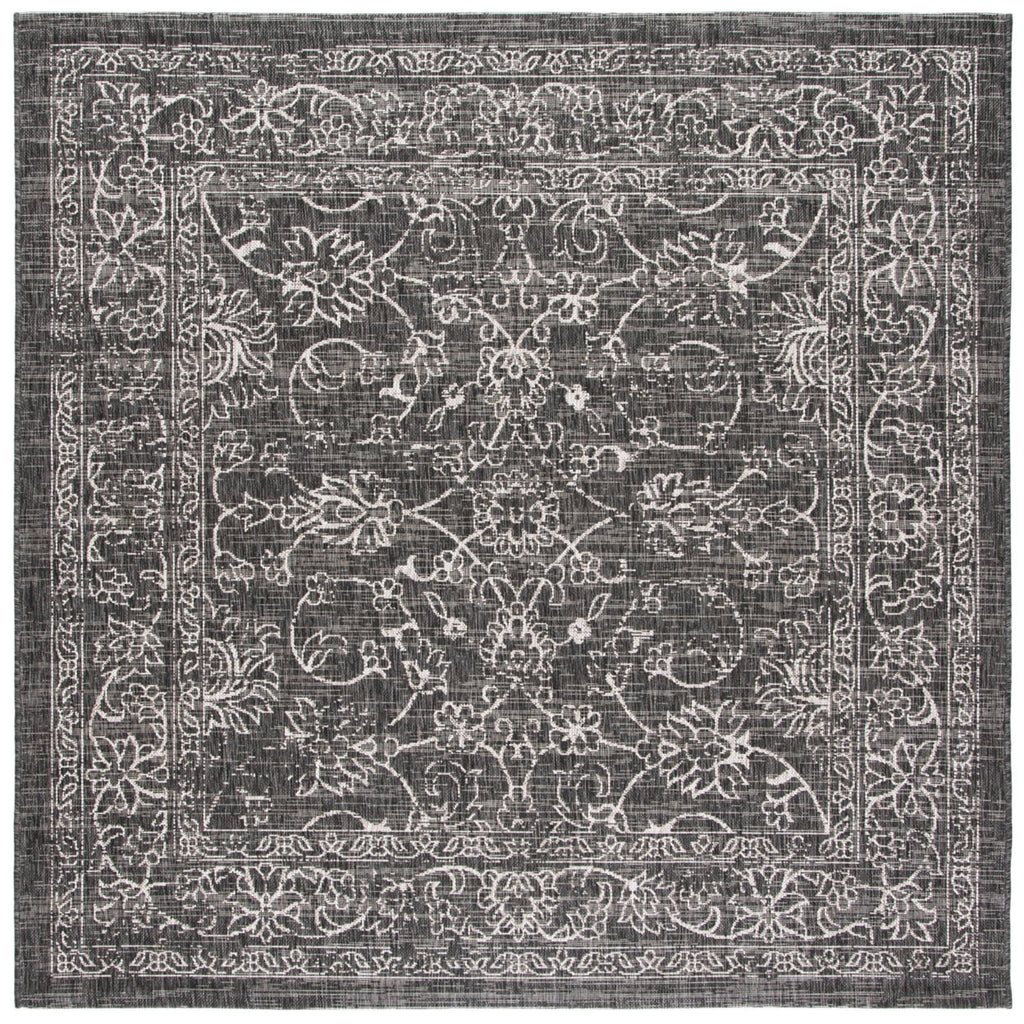 Black Ivory Round Indoor/Outdoor Area Rug J310