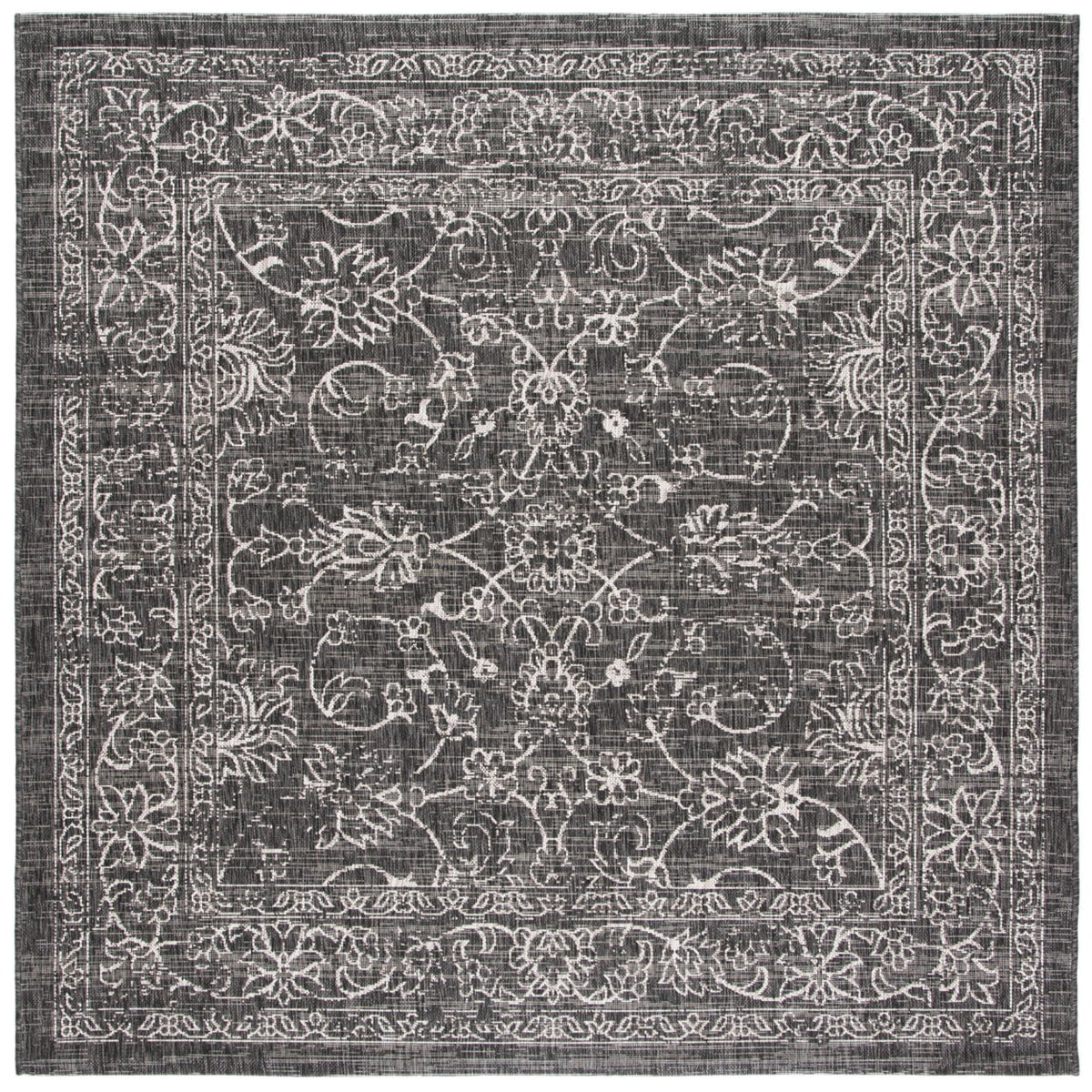 Black Ivory Round Indoor/Outdoor Area Rug J310