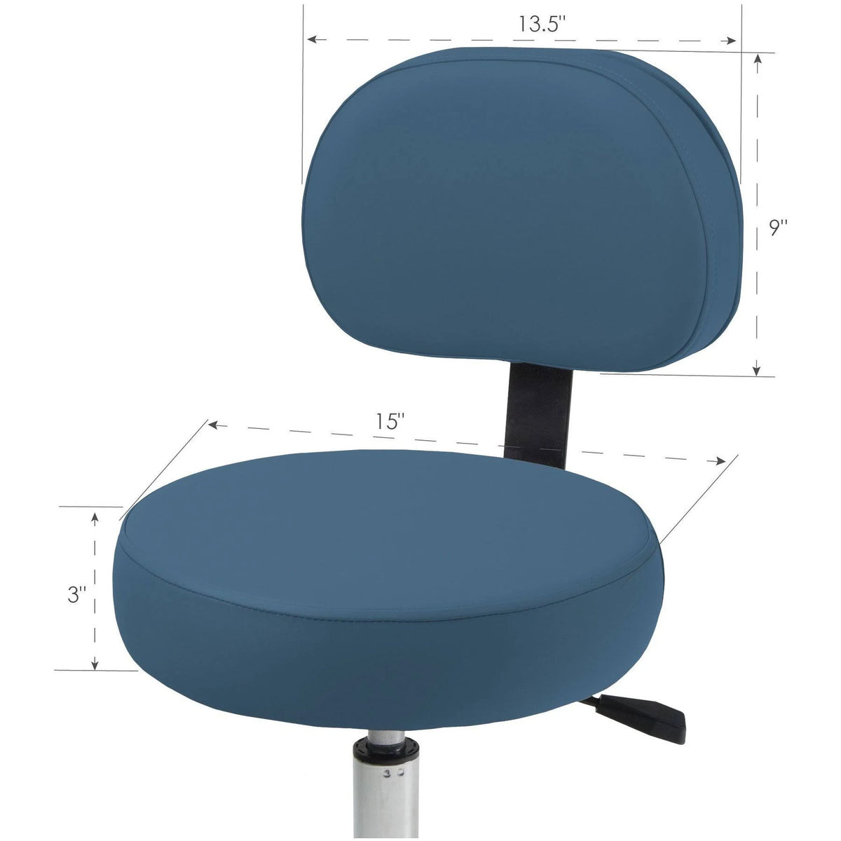 Pneumatic Massage Rolling Stool with Backrest Z81322